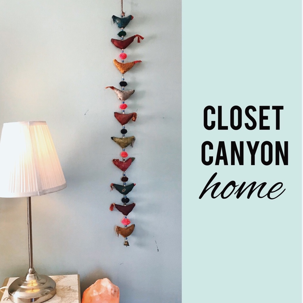Hanging Colourful Birds Wall Decor (2 pieces)